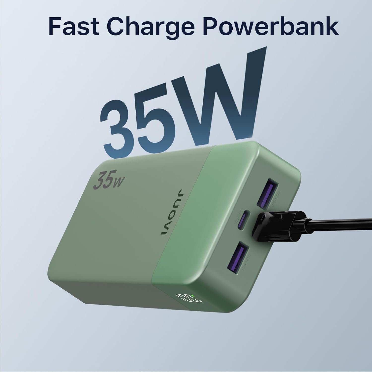 JUOVI Powerbank 20000 mAh 35 W USB‑C Gruen Schnellladegeraet