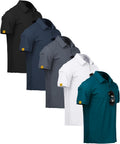 ZITY Pack of 5 Polo Shirts Men's Short Sleeve Quick-Drying Breathable T-Shirt Me