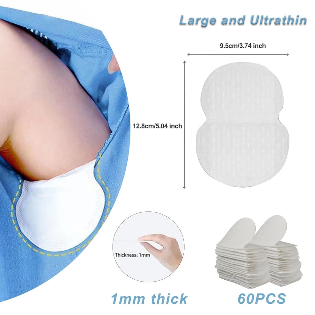 60 Stueck Achselschweiss Pads selbstklebend ultraduenn absorbierend unsichtbar