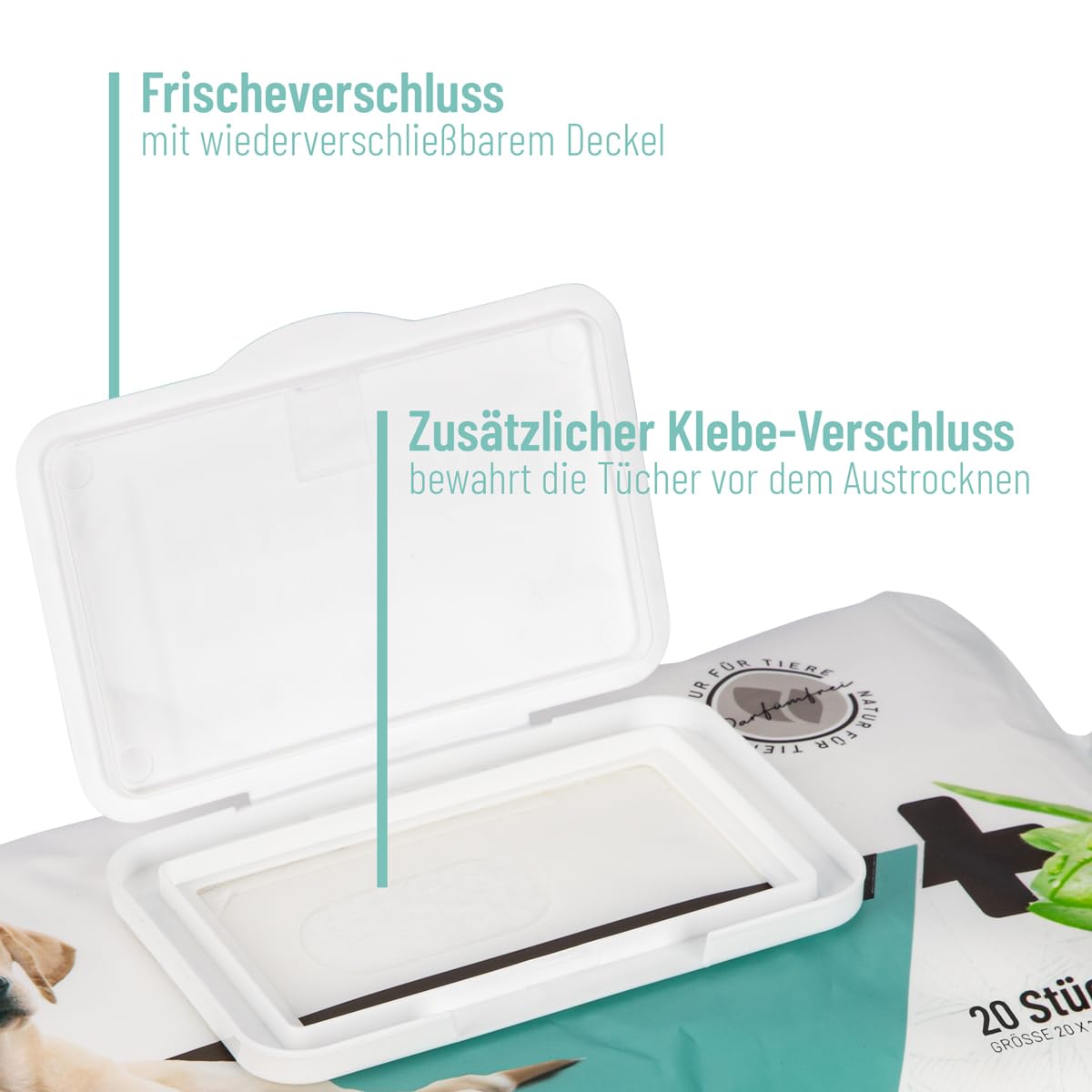 ReaVET Feuchttuecher fuer Hunde und Katzen 100 Stueck XXL hypoallergen reissfest