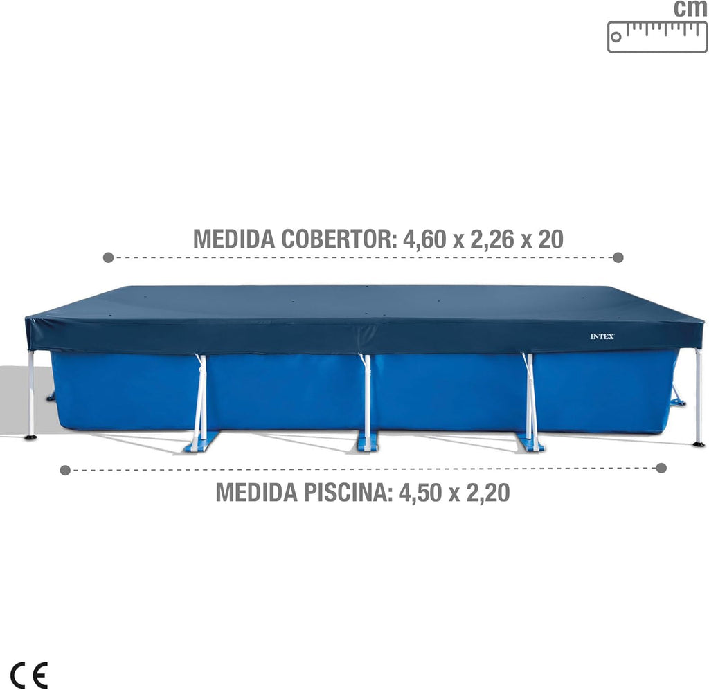 Intex Abdeckplane rechteckig 450×220 cm fuer Frame Pool Winter Sommer 28039