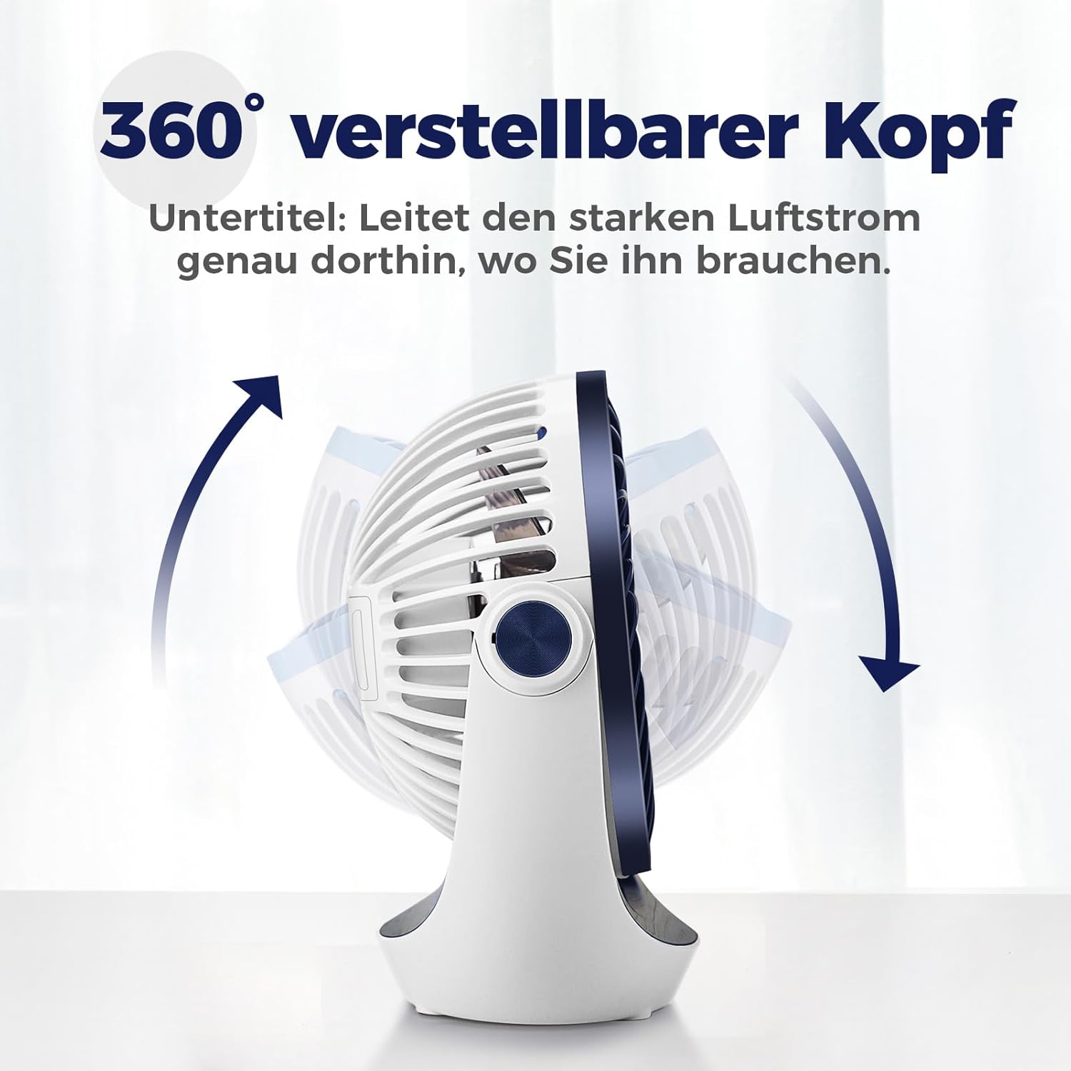 OCOOPA USB Tischventilator 360° drehbar, leise, 3 Geschwindigkeiten, tragbar