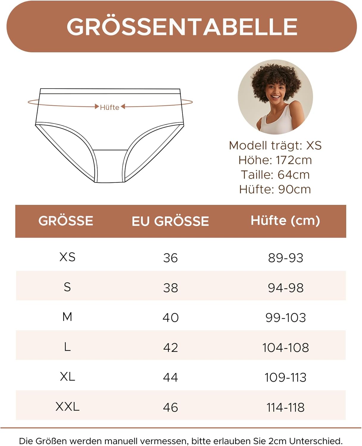 INNERSY Damen Hipster Baumwolle Unterhosen 6er Pack atmungsaktiv XS-3XL
