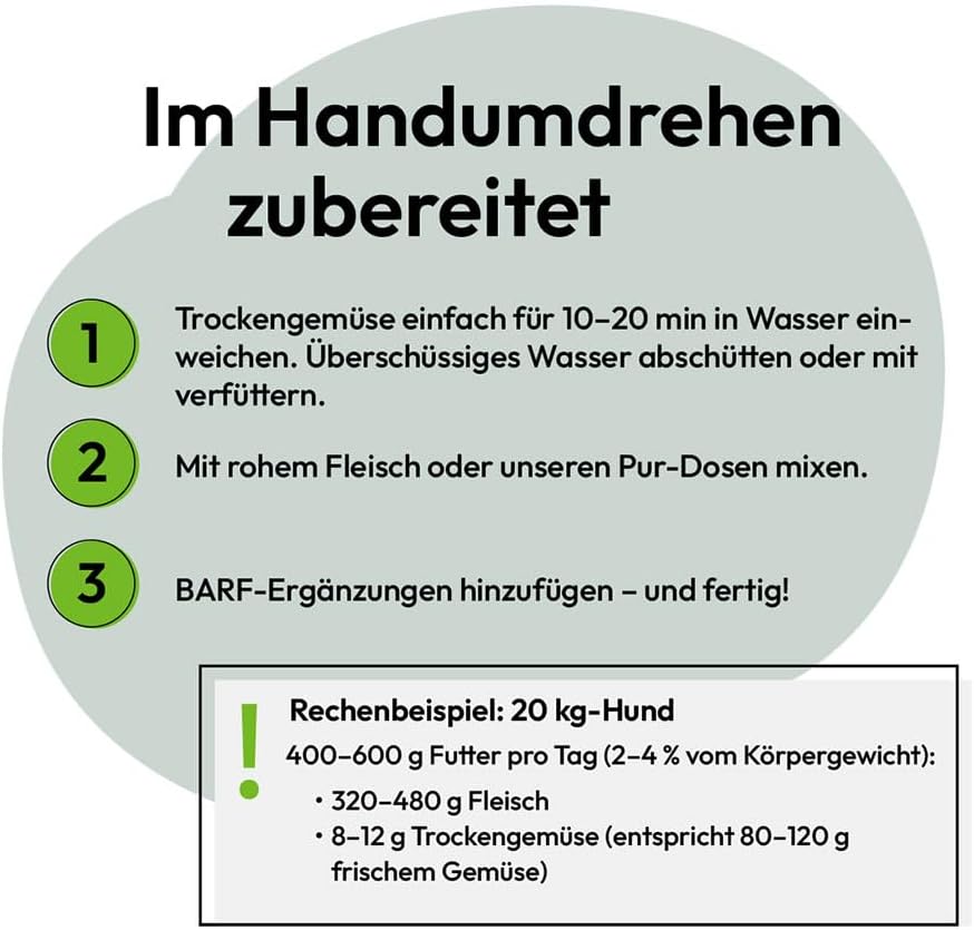 GRAU Trockengemüse Barf Hund Karottenwürfel 1,2 kg Ergänzungsfutter