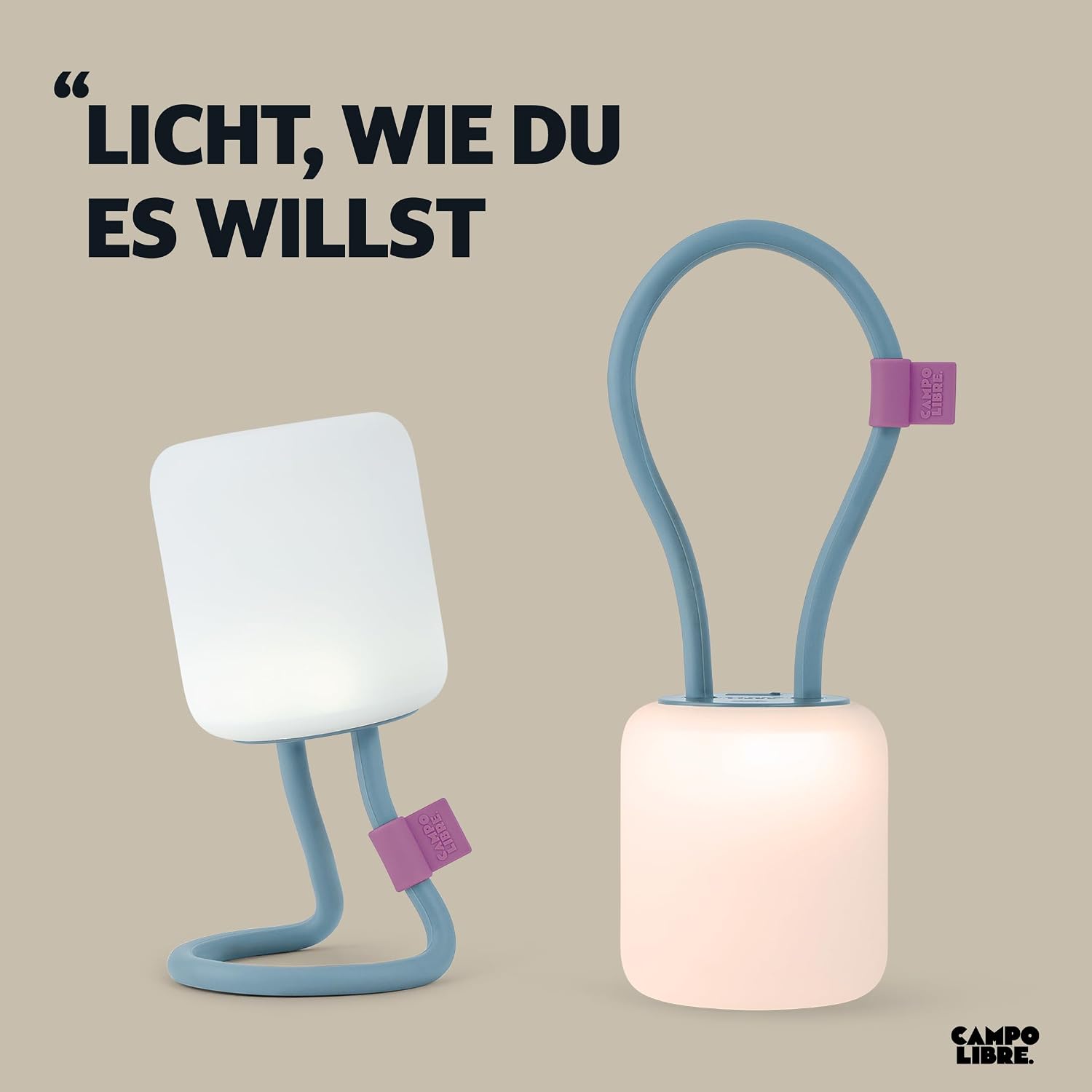 Campo Libre LENI I wiederaufladbare dimmbare Campinglampe zum Aufhaengen Moos