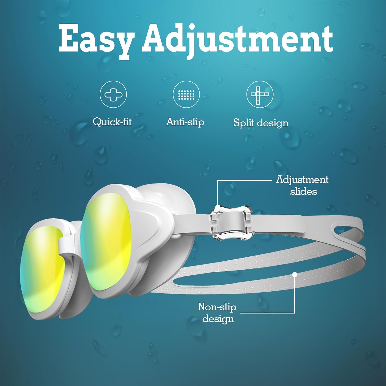 Schwimmbrille Unisex Einstellbar Anti-Fog UV-Schutz Wasserdicht