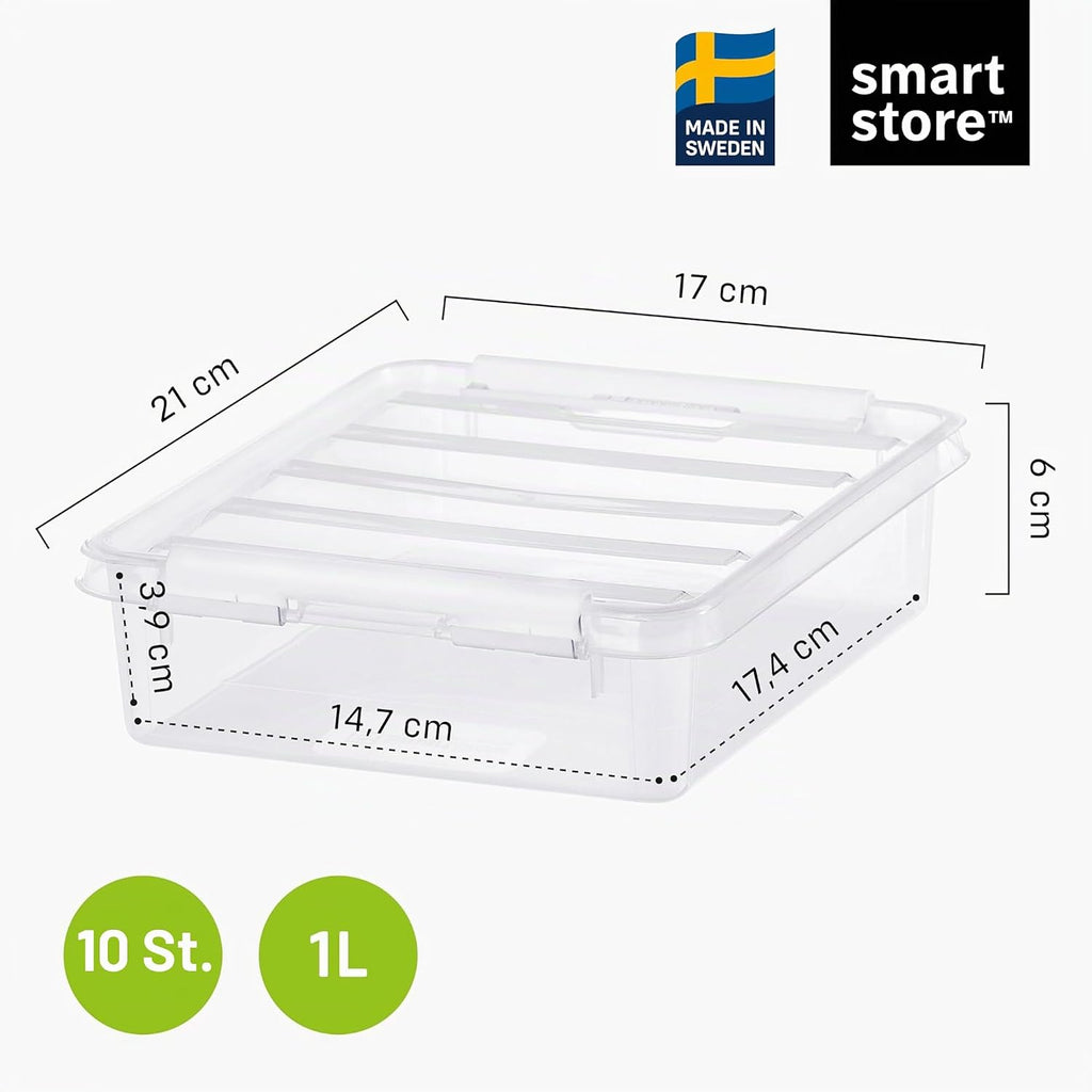 Smartstore Aufbewahrungsbox Classic mit Deckel stapelbar 10er Set