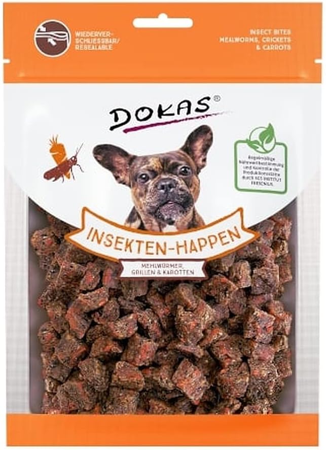 Dokas Insekten-Happen Hund 100 g mit Mehlwuermern, Grillen, Karotten