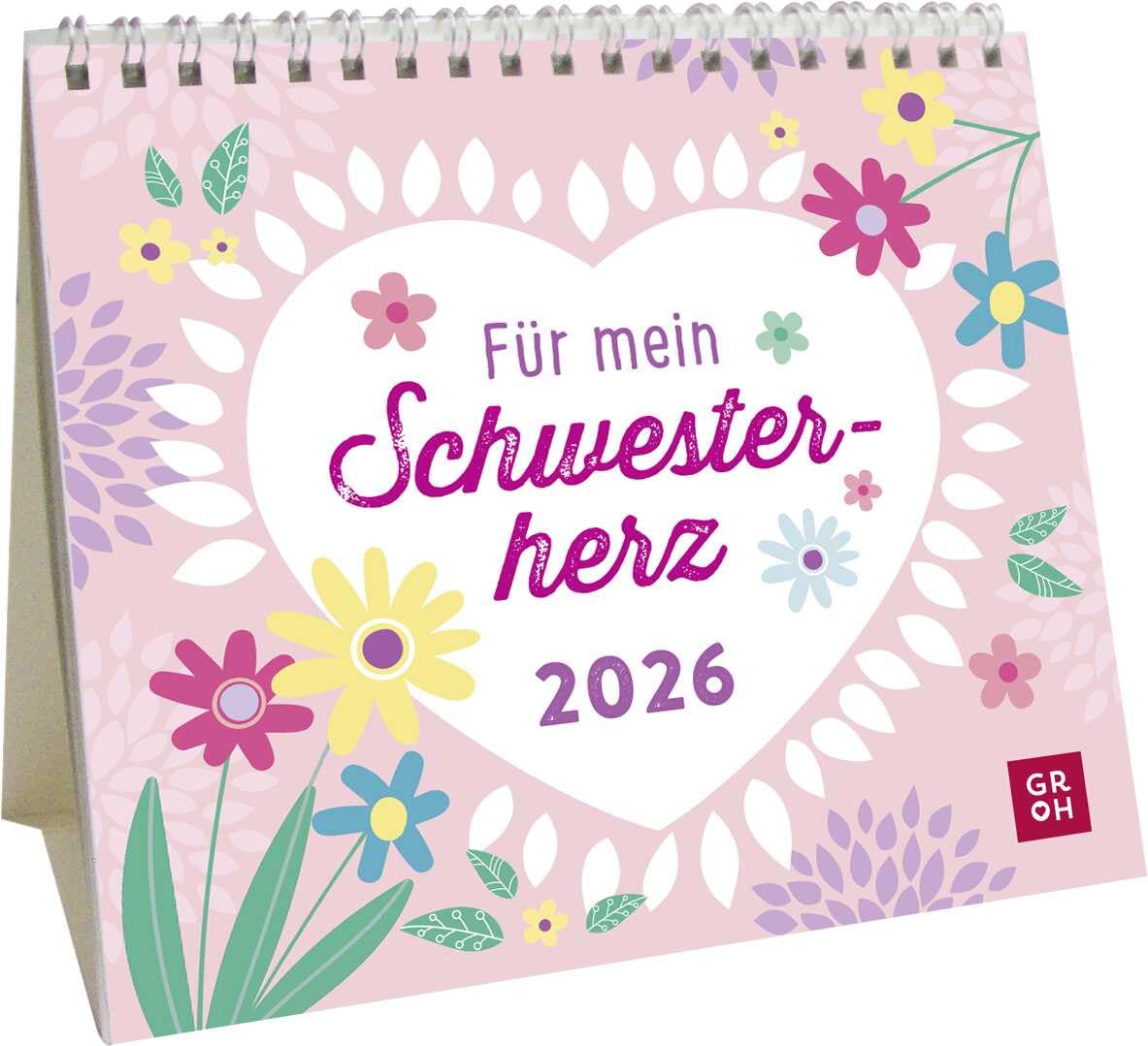 Tischkalender 2026 Mini fuer Schwesterherz Geschenk Kalender 2026