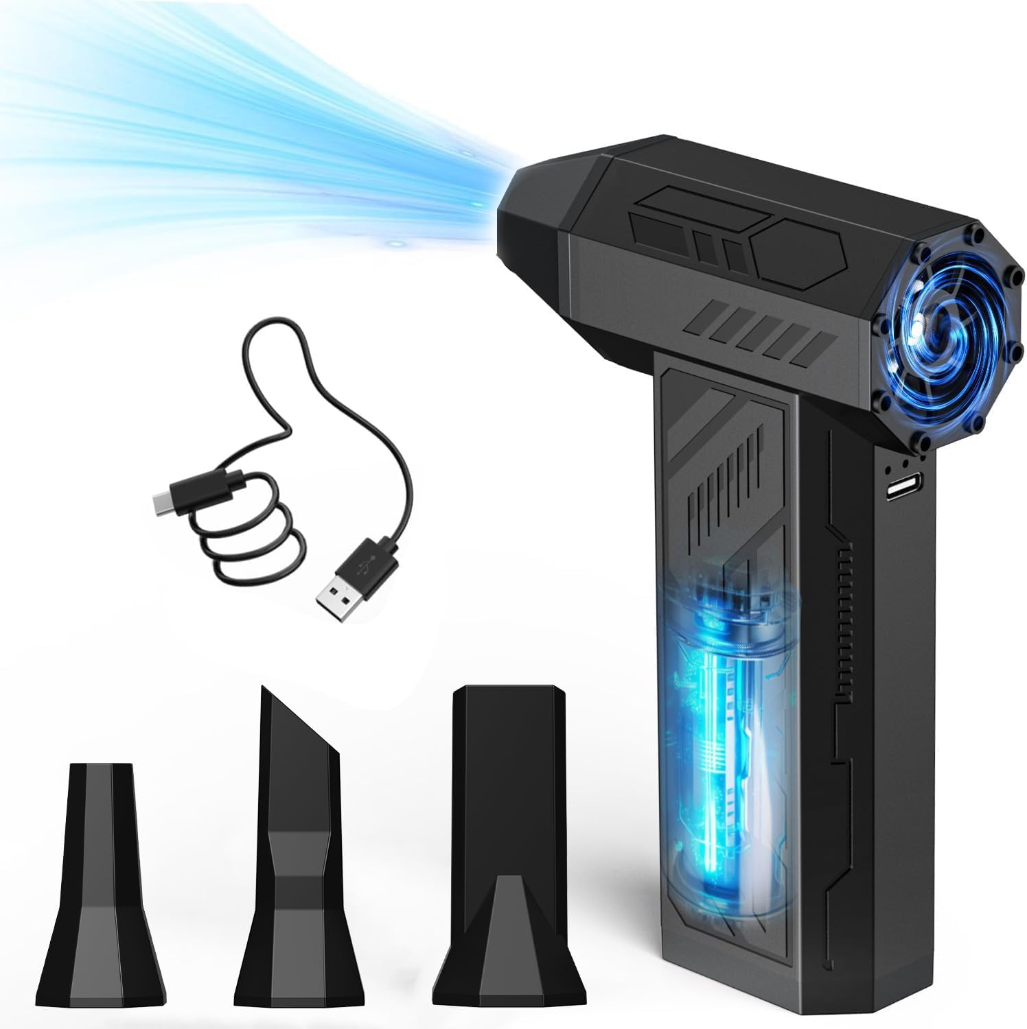 Kabelloses Geblaese 4‑Stufen 130000 U/min fuer PC Laptop Auto klein leicht