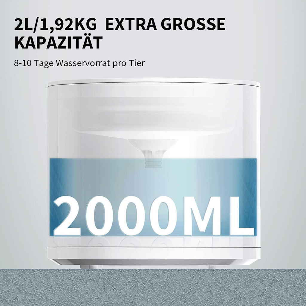 PETKIT Intelligenter Trinkbrunnen 2L fuer Katze und Hund mit Filter und App