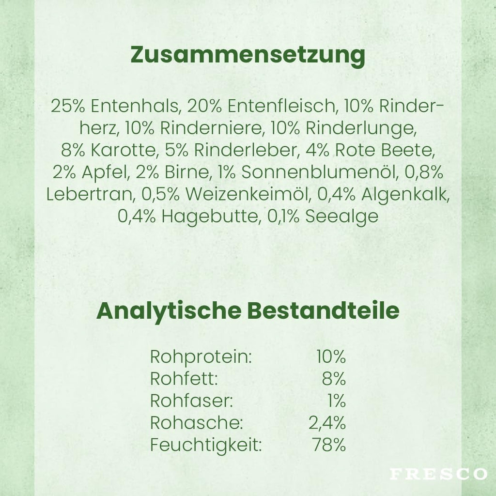 FRESCO Dog NassBARF Kaninchen mit Rind 12x400g, getreidefrei, verschiedene Sorte