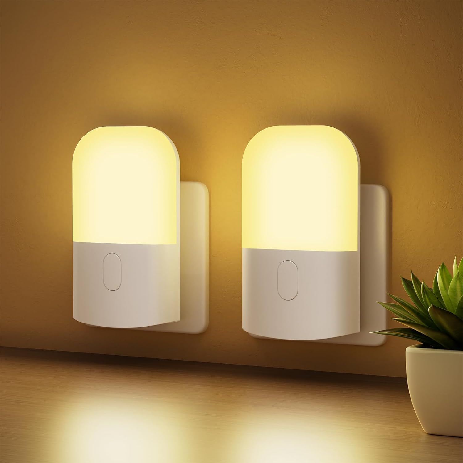 GRIFEMA Nachtlicht Steckdose mit Daemmerungssensor dimmbar 0,5W warmweiss