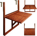 Casaria Balkontisch klappbar Akazie 65x45 cm fuer Gelaender bis 40 kg, wetterfest