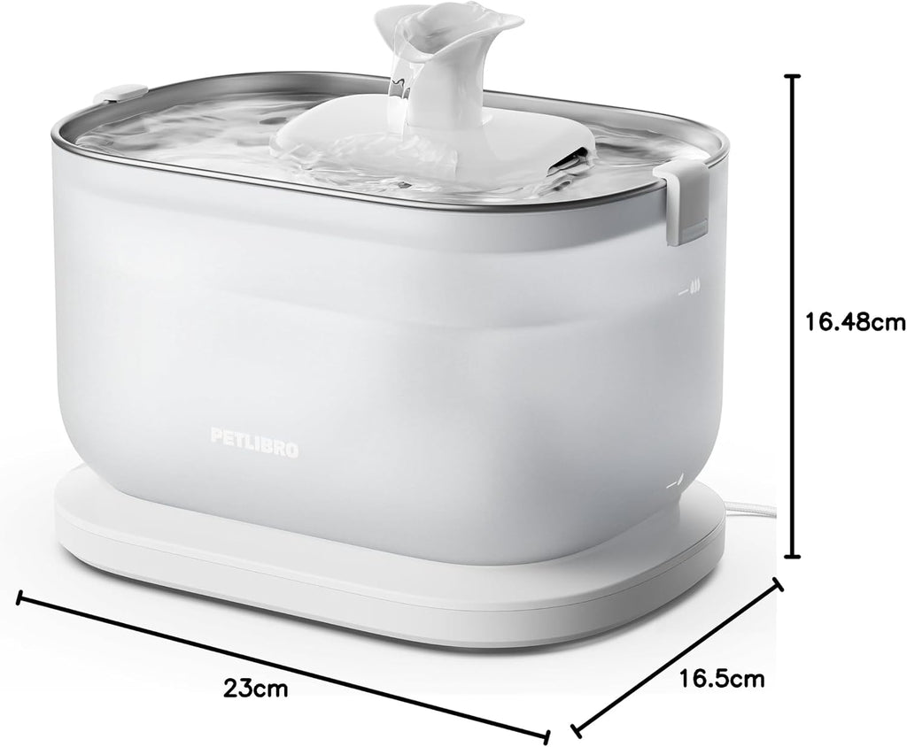 PETLIBRO Dockstream 2,5L Katzenbrunnen Edelstahl kabellose Pumpe 23dB 2 Modi