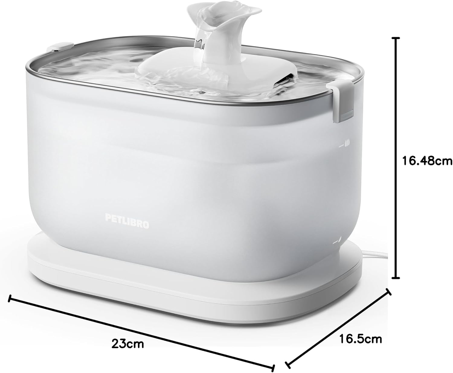 PETLIBRO Dockstream 2,5L Katzenbrunnen Edelstahl kabellose Pumpe 23dB 2 Modi