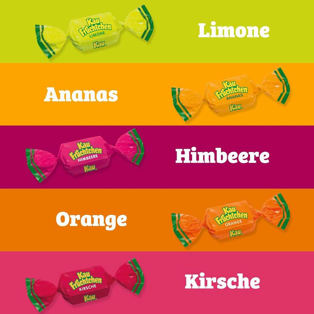 Kaufruechtchen Kaubonbons 425 g - fuenf fruchtige Geschmacksrichtungen