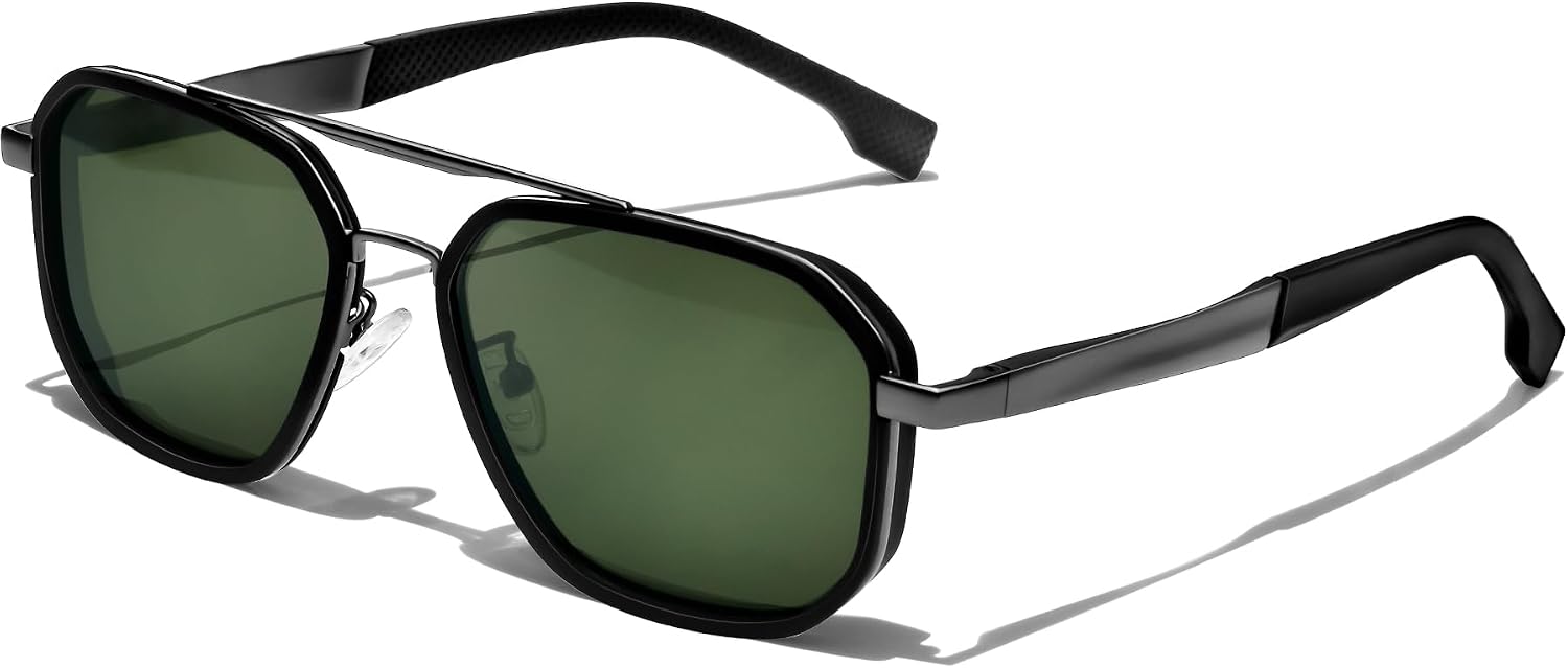 KANASTAL Herren Sonnenbrille polarisiert quadratisch Metallrahmen UV400