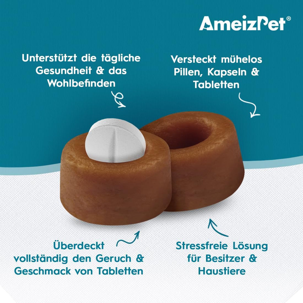 AmeizPet Pill Pockets Katze Tabletten-Leckerlis Medikamenten Snack 50g