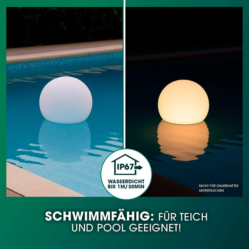 EASYmaxx Solar LED Kugelleuchte 3er-Set 12 Farben 5 Modi dimmbar 20cm-40cm