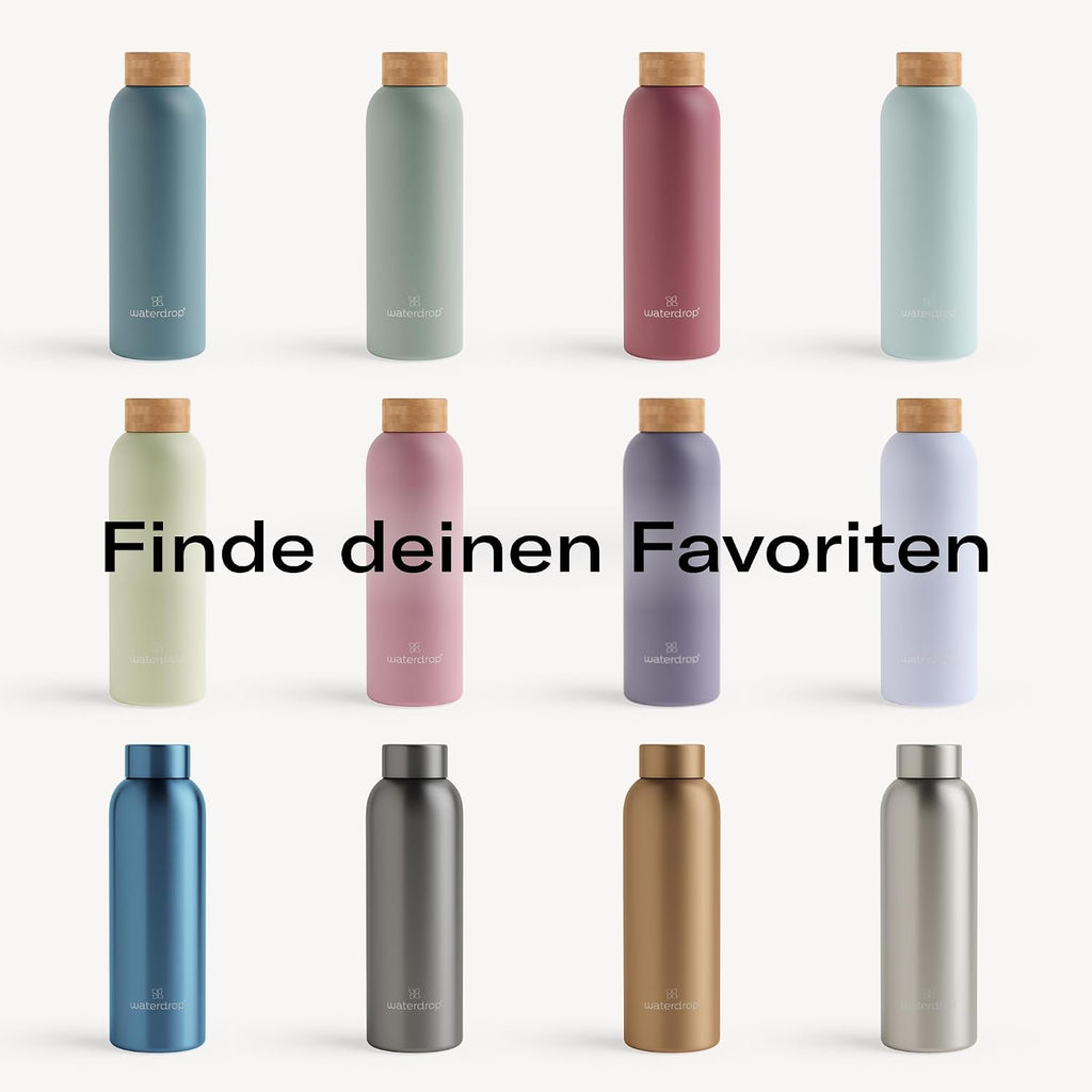 Waterdrop Edelstahl Trinkflasche BPA-frei auslaufsicher Thermoskanne