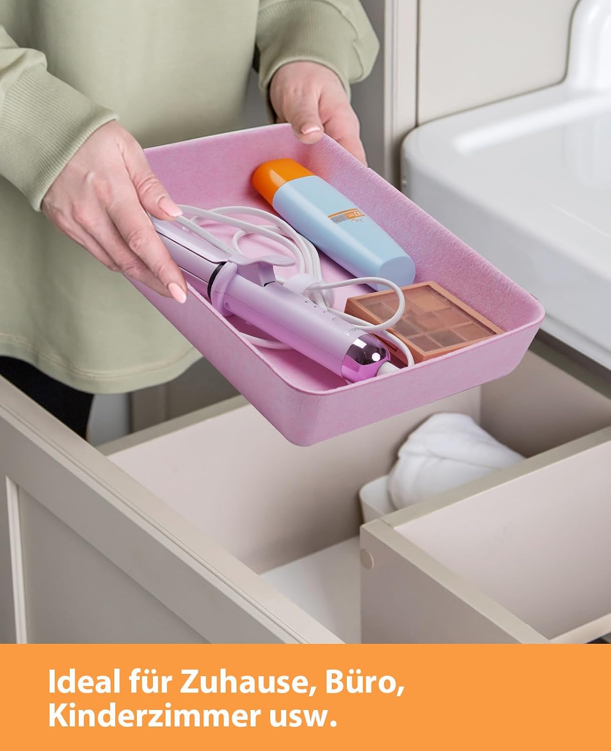 Filz Schubladen-Organizer 9er Set, Aufbewahrungsboxen 4 Groessen fuer Buero Tisch