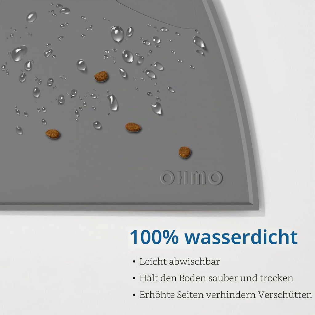 OHMO Napfunterlage 46x25 cm rutschfest silikon Wasserdicht fuer Hund Katze -61