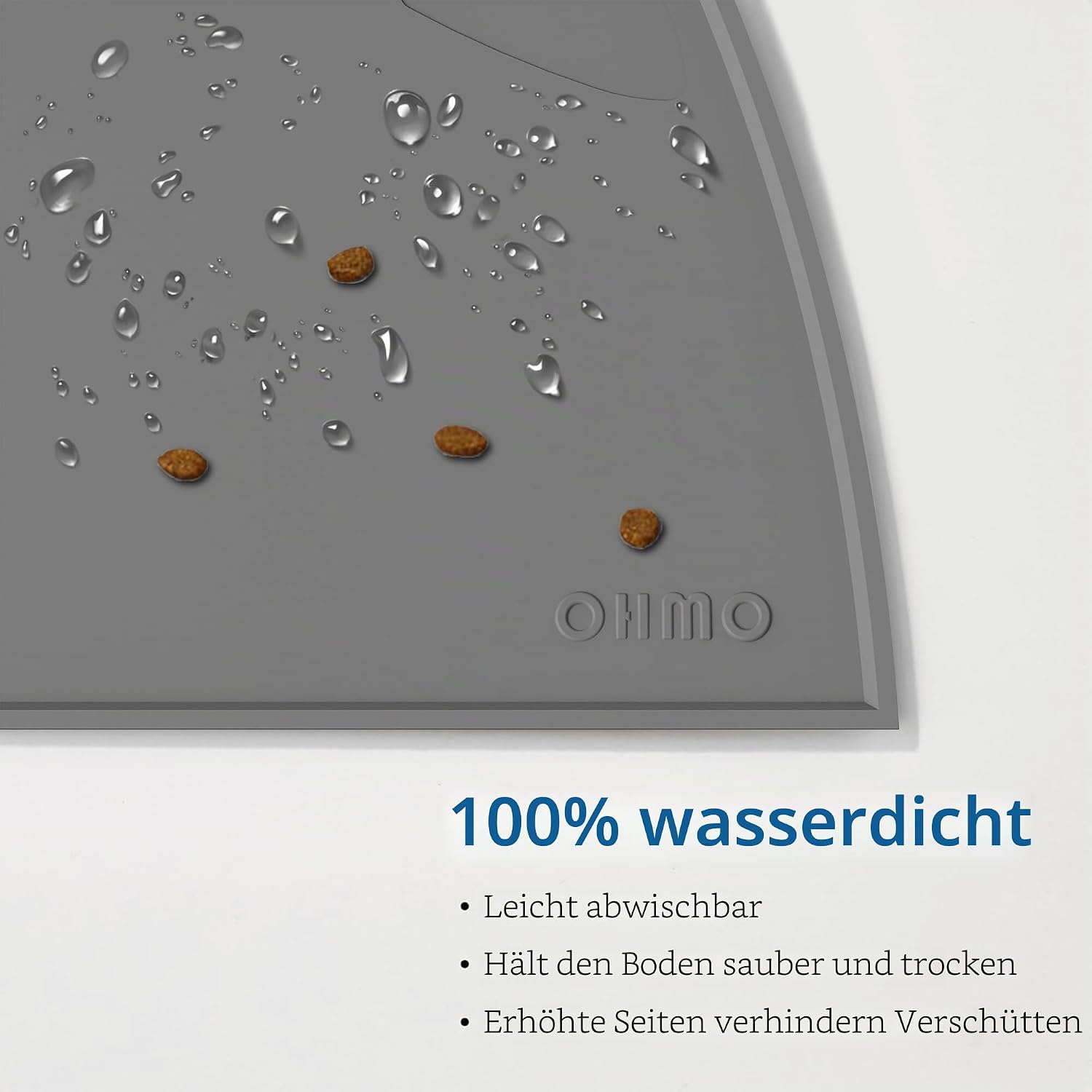 OHMO Napfunterlage 46x25 cm rutschfest silikon Wasserdicht fuer Hund Katze -61