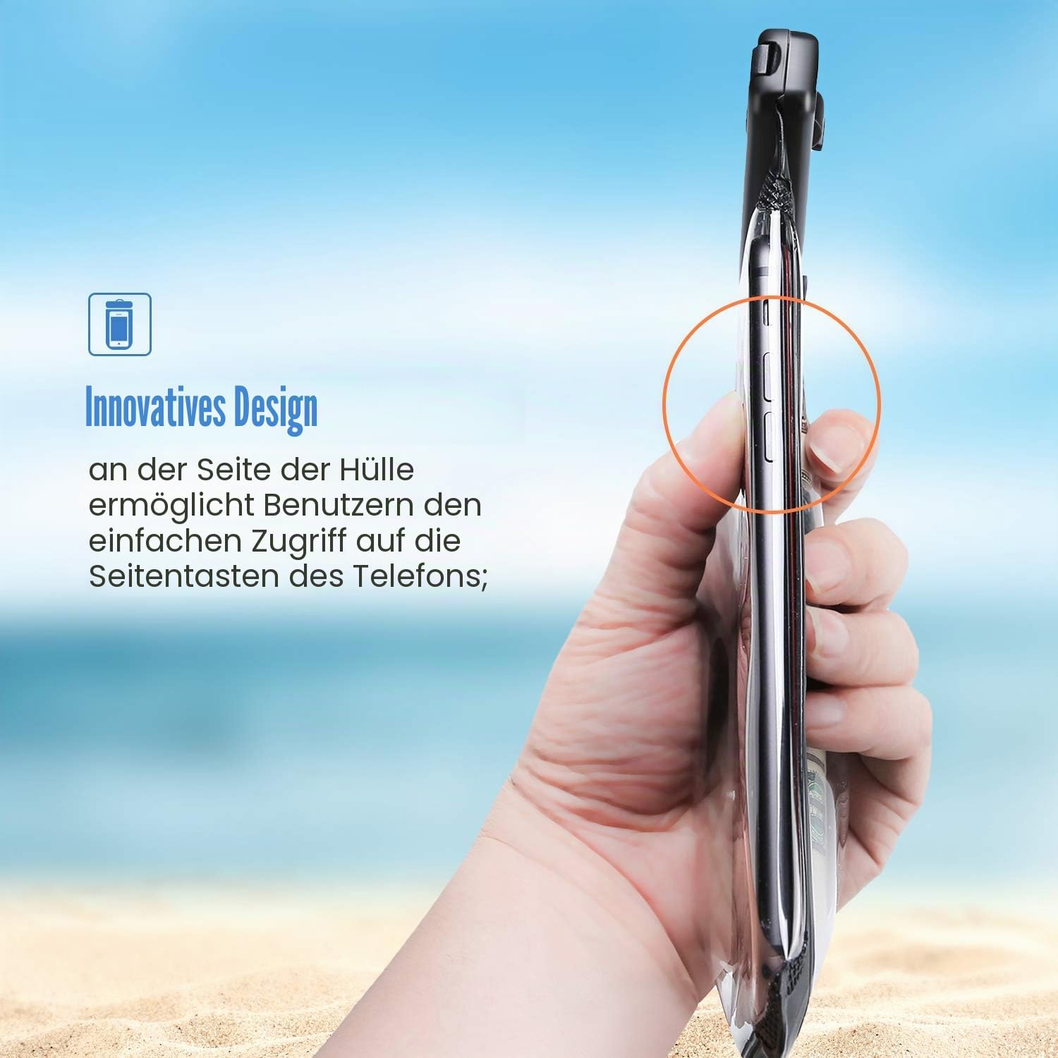 ProCase 2er Set wasserdichte Universal-Handytasche IPX8 bis 7 Zoll