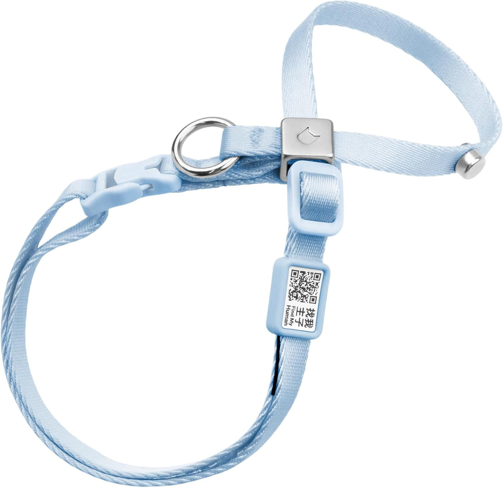 Katzengeschirr verstellbar Groesse S-M weich 8‑Form mit QR‑Code Schnellverschluss
