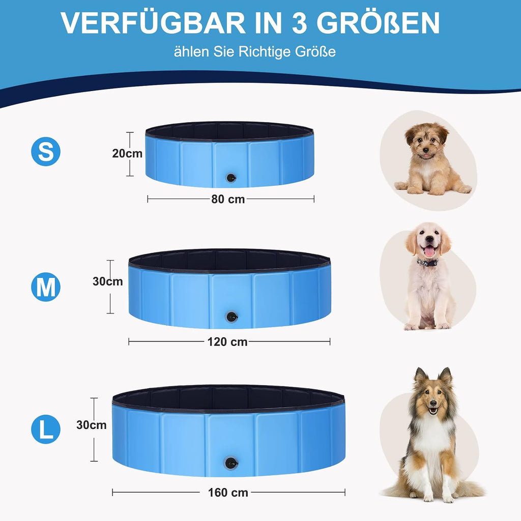 Faltbarer Hundepool 80×20 cm, rutschfestes verdicktes PVC Planschbecken