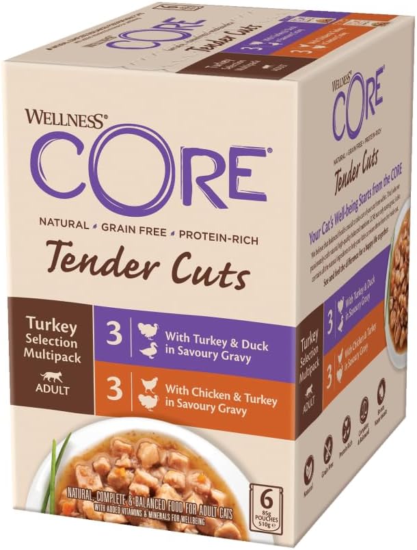 Wellness CORE Tender Cuts Katzennassfutter Truthahn Selection, verschiedene