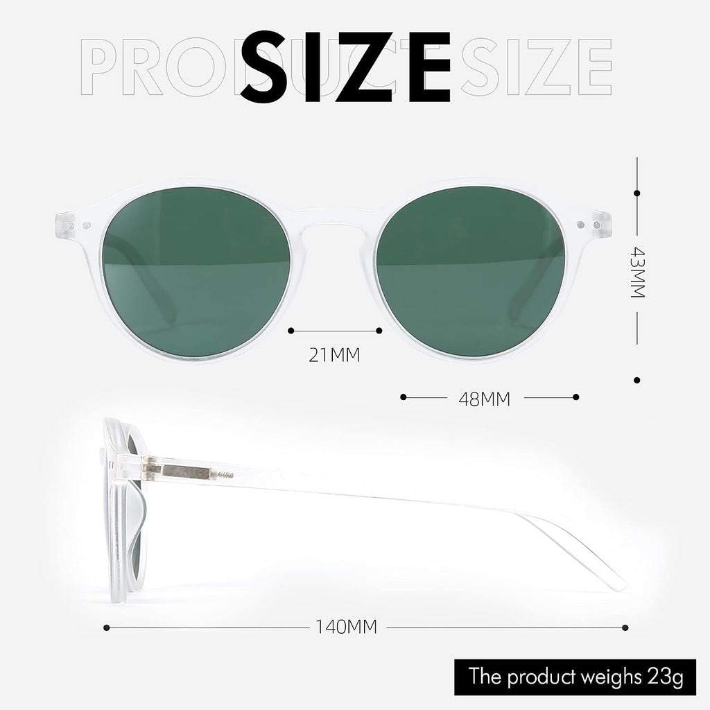 ZENOTTIC Sonnenbrille polarisiert rund UV400 Vintage Rahmen Herren Damen