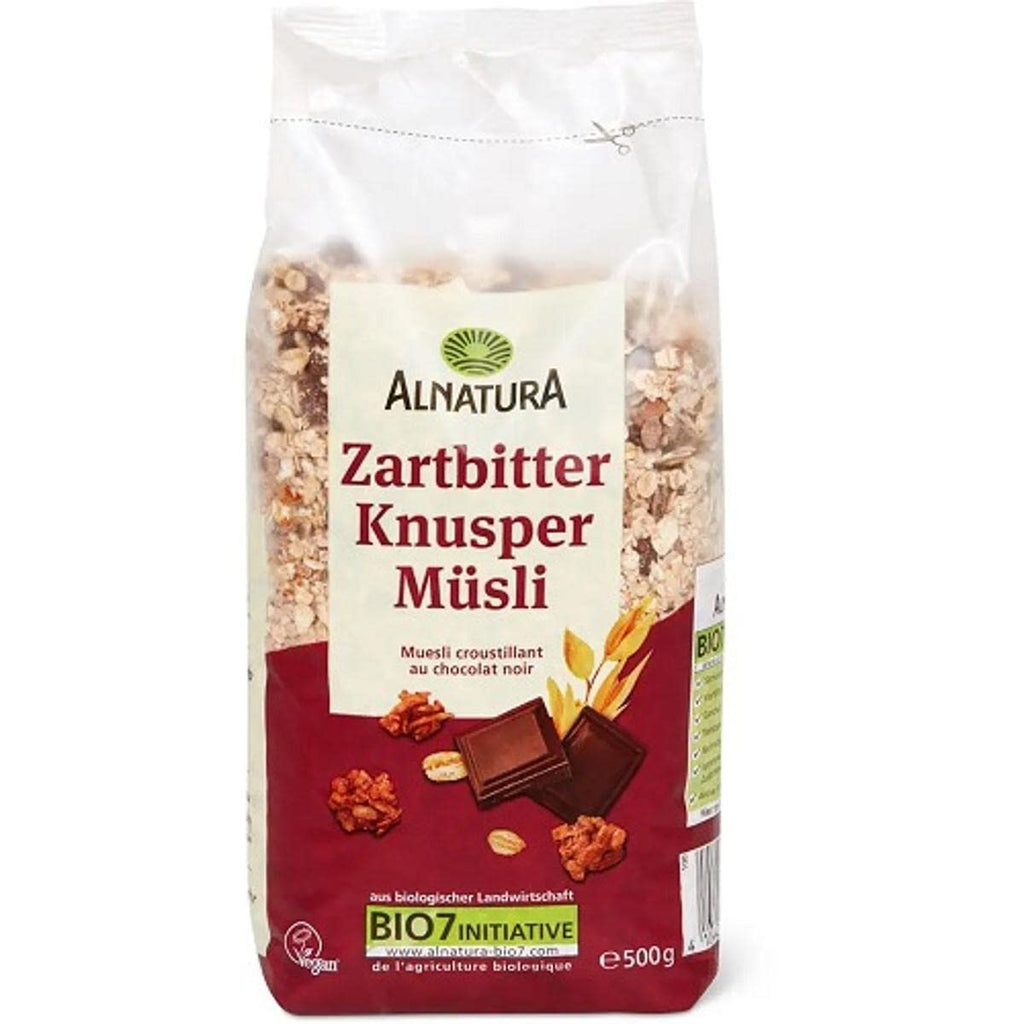 Zartbitter Knuspermuesli Crunchy Fruehstuecks Muesli