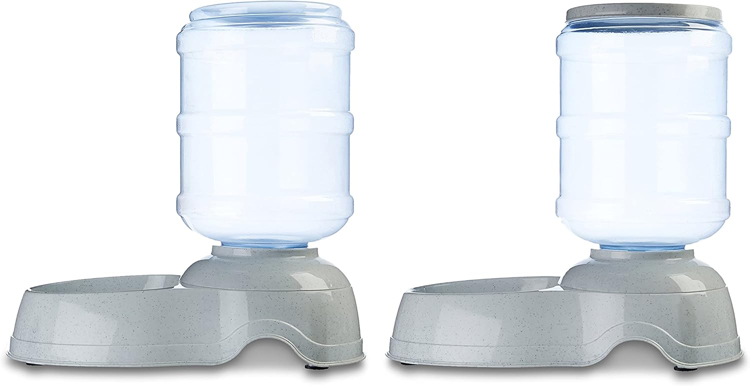 Amazon Basics Futter- und Wasserspender S transparent fuer Hunde Katzen