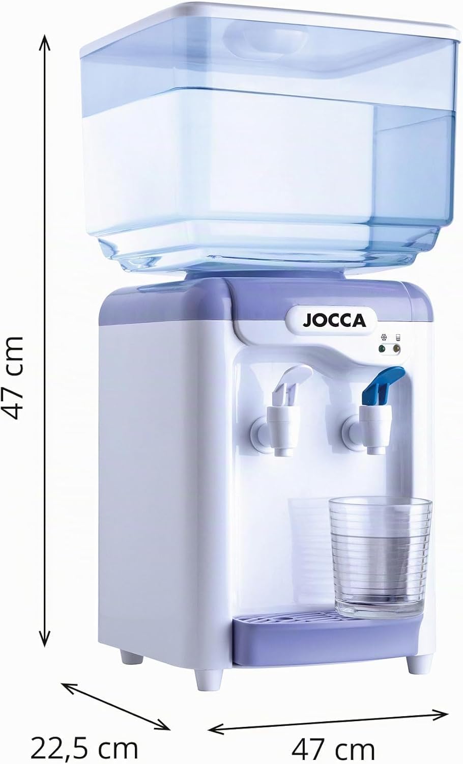 Jocca Wasserspender 7 L Tank Kuehlsystem 10-15°C BPA-frei Weiss-Lila
