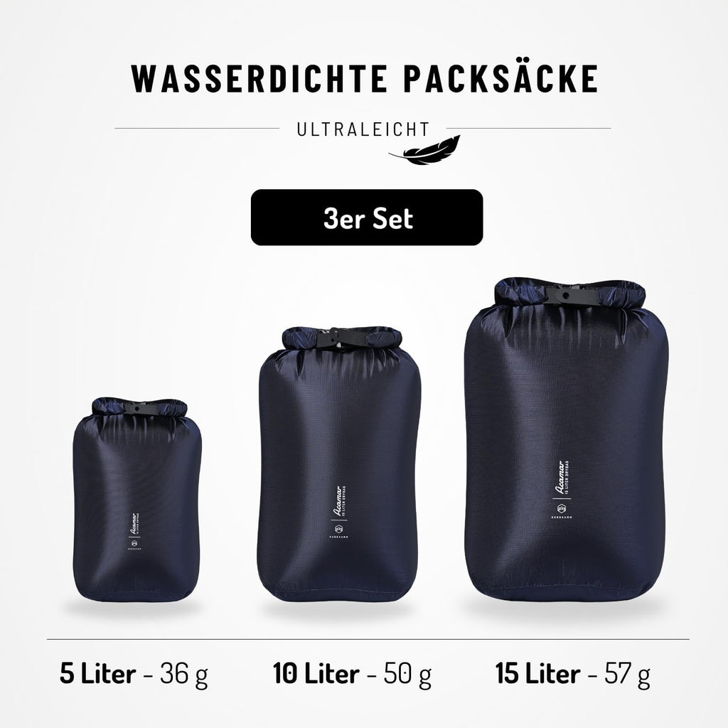NORDKAMM Dry Bag // wasserdichter Packsack ROBIC® Nylon 10000 mm
