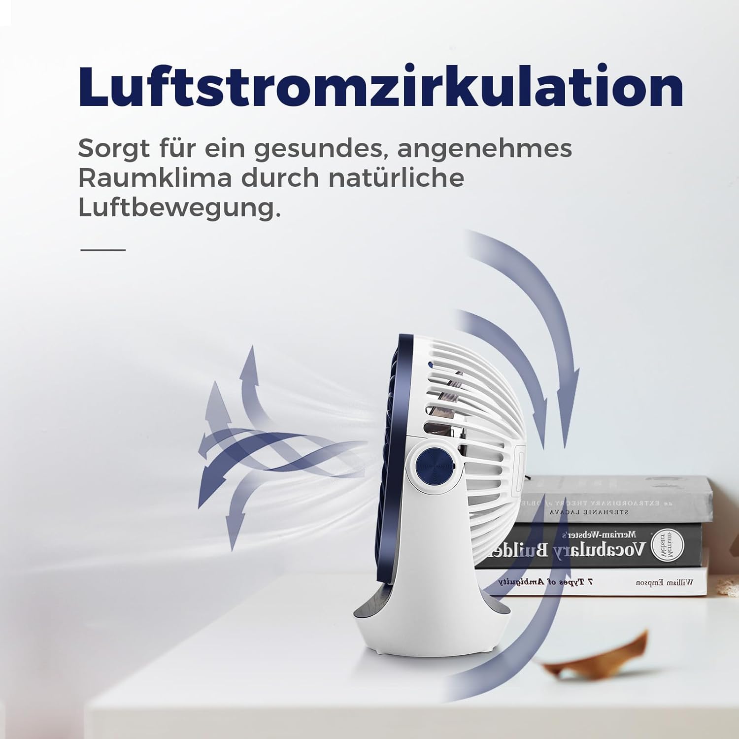 OCOOPA USB Tischventilator 360° drehbar, leise, 3 Geschwindigkeiten, tragbar