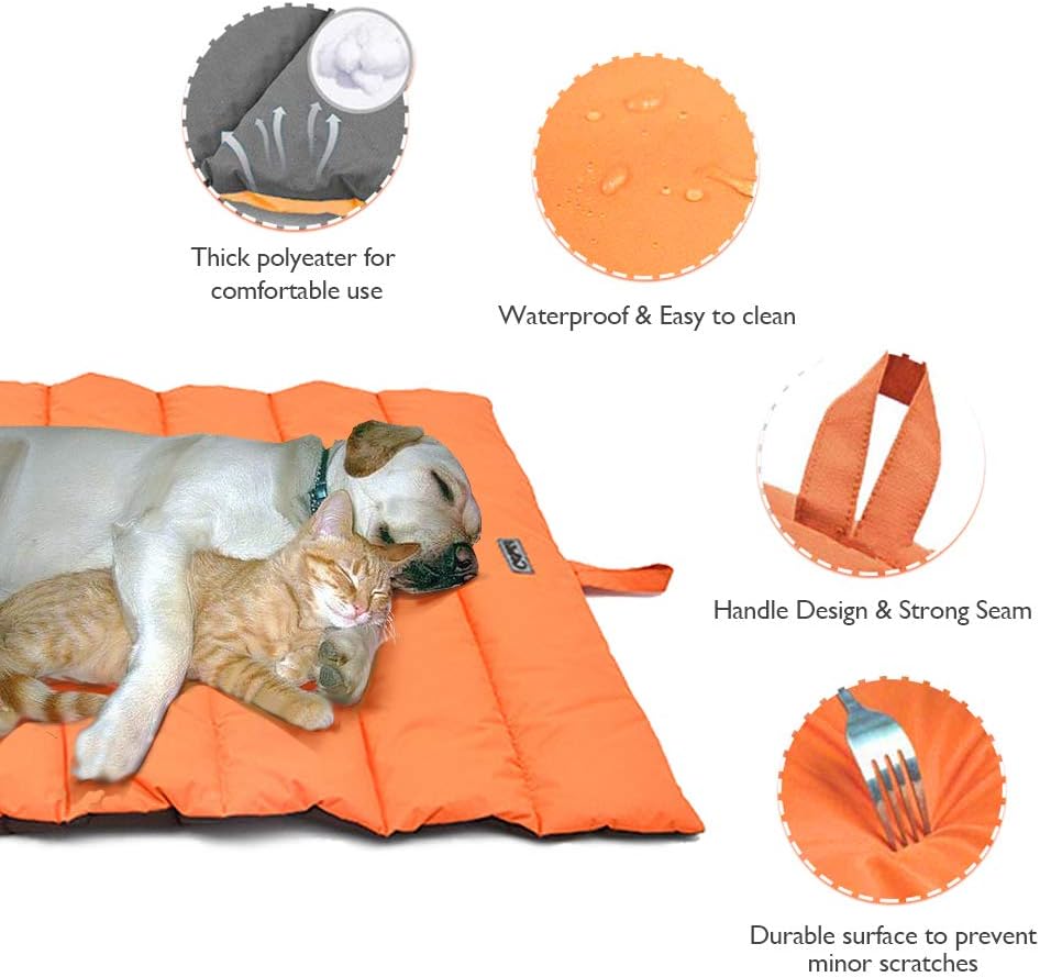 XIAPIA wasserdichte Reisedecke Hund 110x68 cm faltbar hellgrau hygienisch