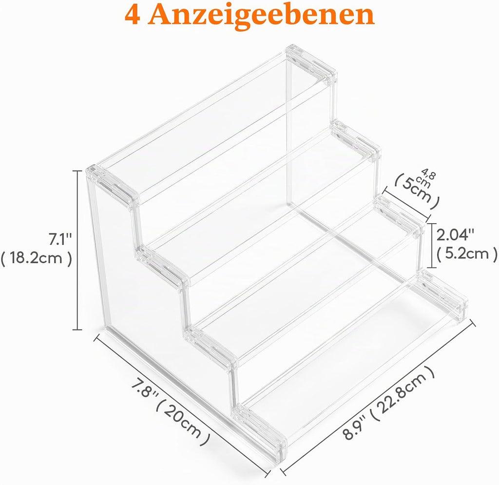 Lifewit Display Staender 3‑stufig klar 22,8cm-30,5cm (22,8×15,7×13 cm)