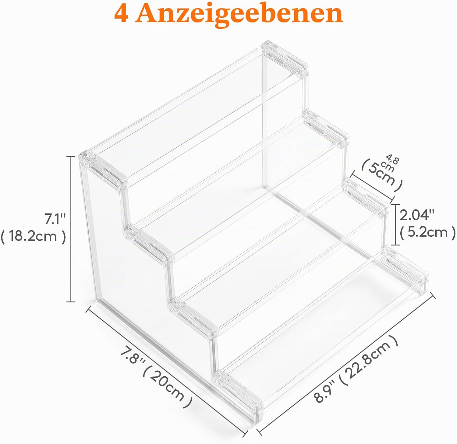 Lifewit Display Staender 3‑stufig klar 22,8cm-30,5cm (22,8×15,7×13 cm)