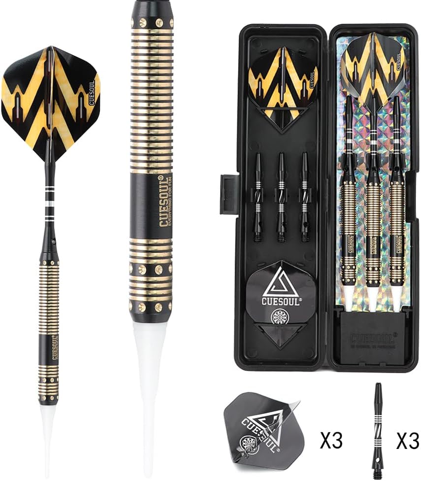 CUESOUL Softdarts Set mit Case fuer elektronisches Dartboard