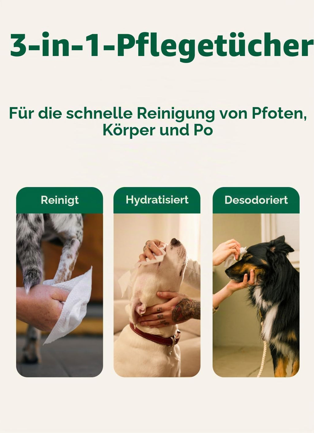 Earth Rated Hunde Feuchttuecher Lavendel 100 Stueck pflanzliche Pflegetuecher