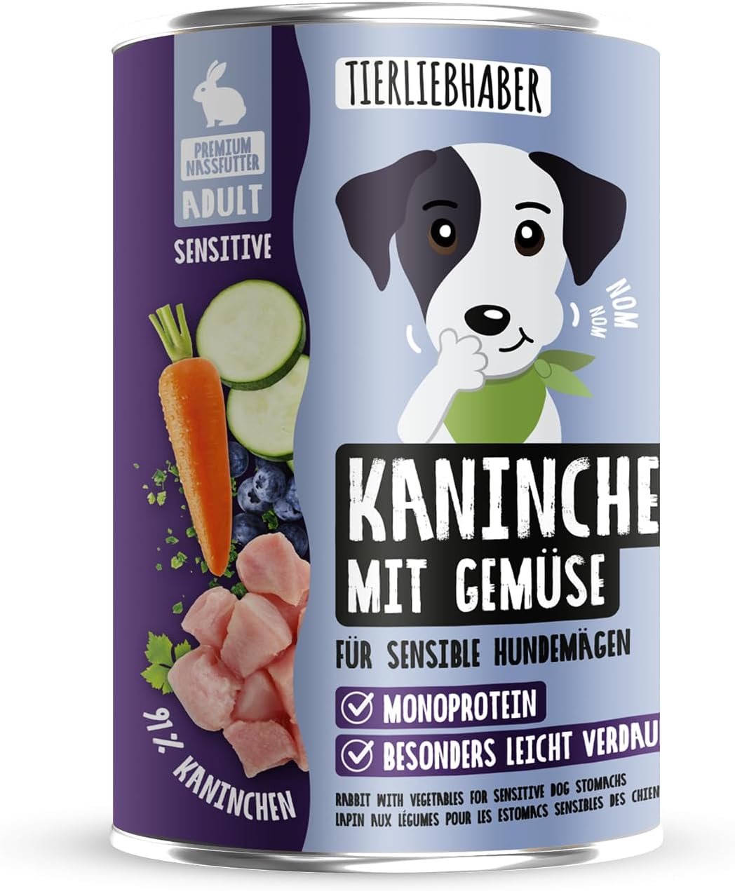 TIERLIEBHABER Hundefutter Nass Kaninchen mit Gemuese Dose