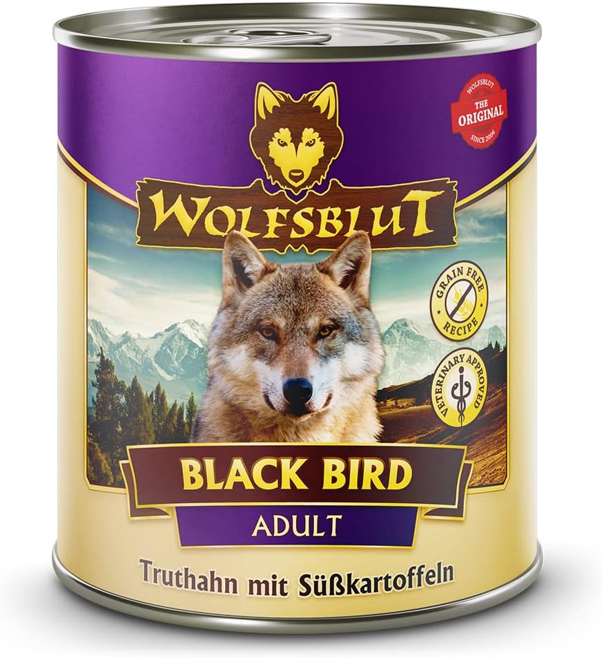 Wolfsblut Black Bird Adult Nassfutter 6x200g Truthahn, getreidefrei