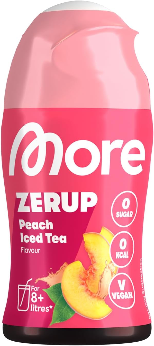 MORE Zerup Peach Iced Tea Sirup, zuckerfrei, vegan, verschiedene Sorten