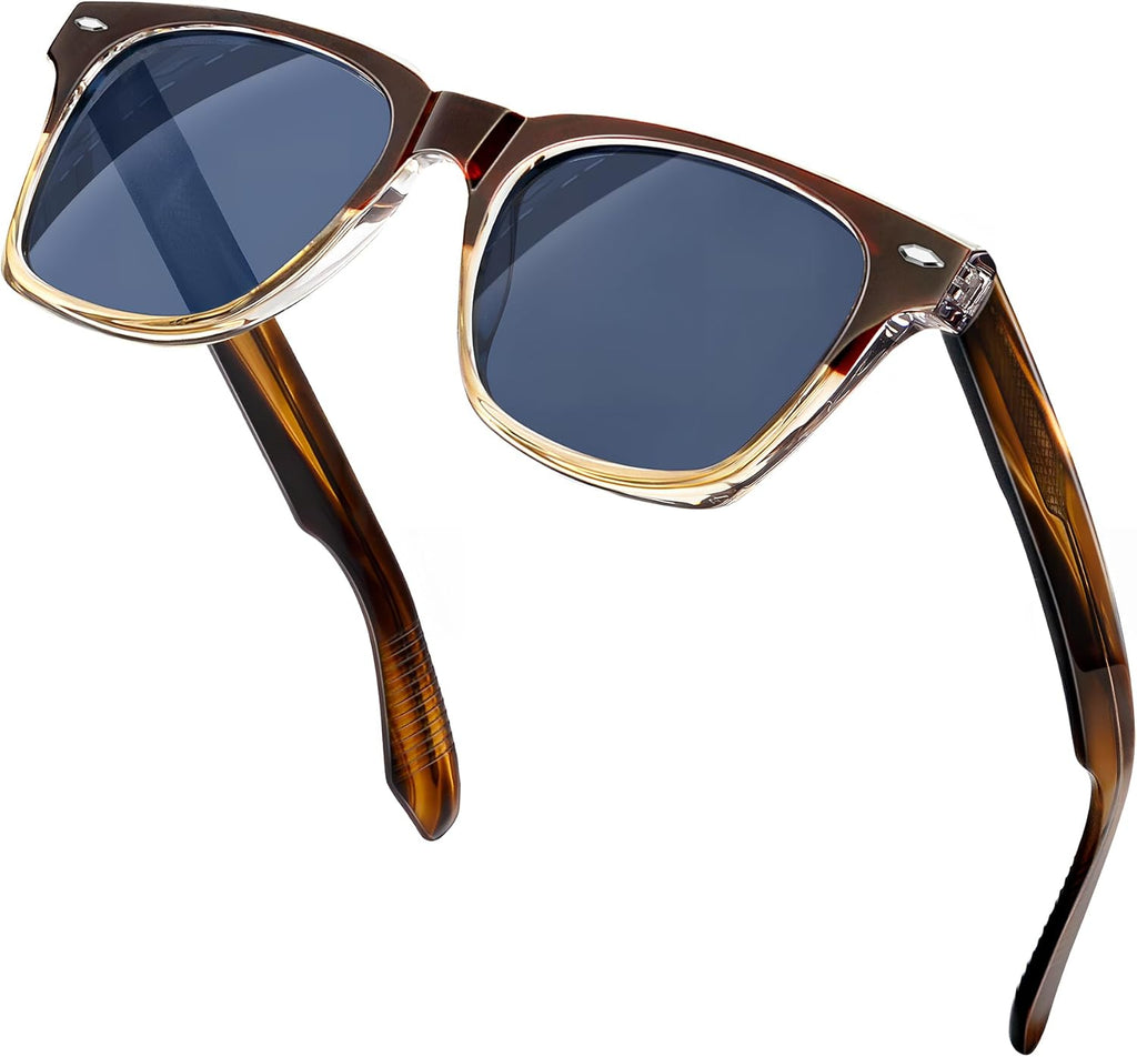 KANASTAL Herren Sonnenbrille polarisiert Retro Rechteckig TR90 Rahmen UV400
