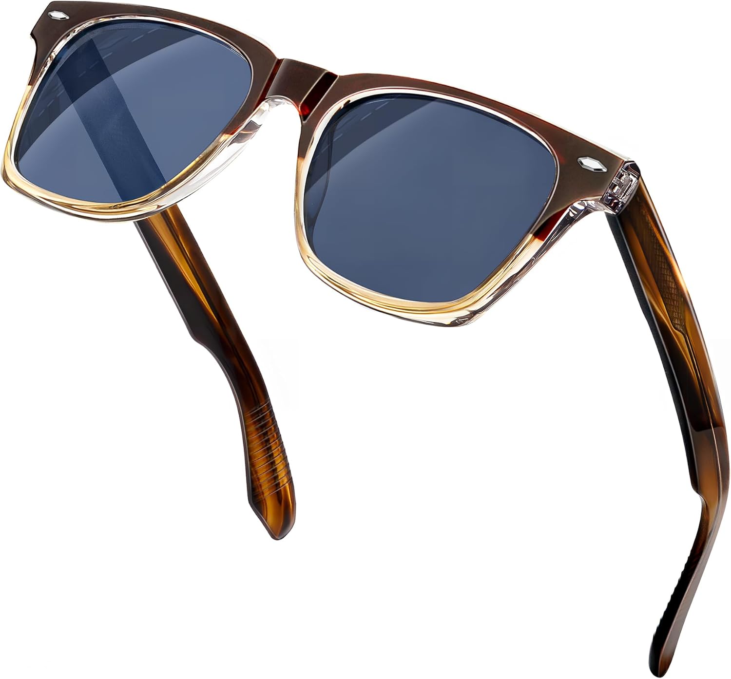 KANASTAL Herren Sonnenbrille polarisiert Retro Rechteckig TR90 Rahmen UV400