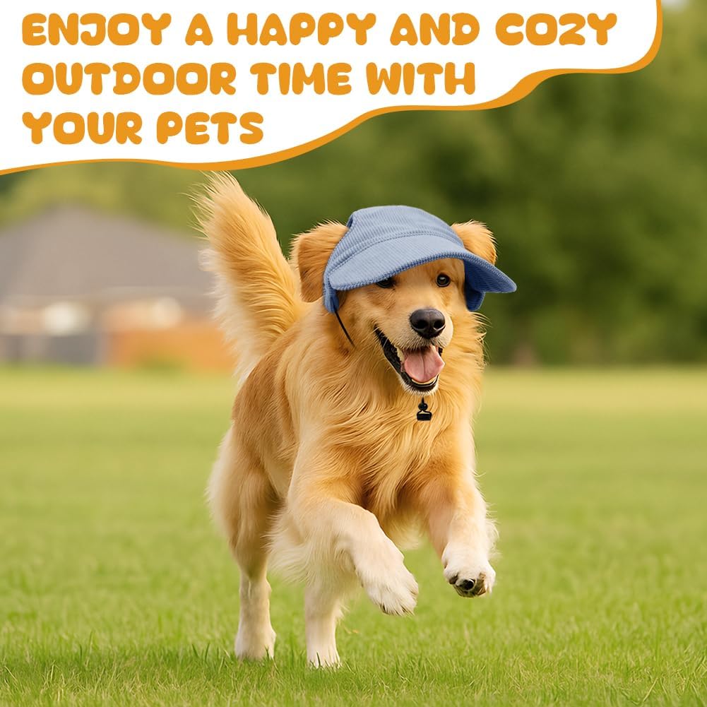 OFFCUP Hunde Baseballmuetze verstellbar mit Ohrloechern XS-XL Blau