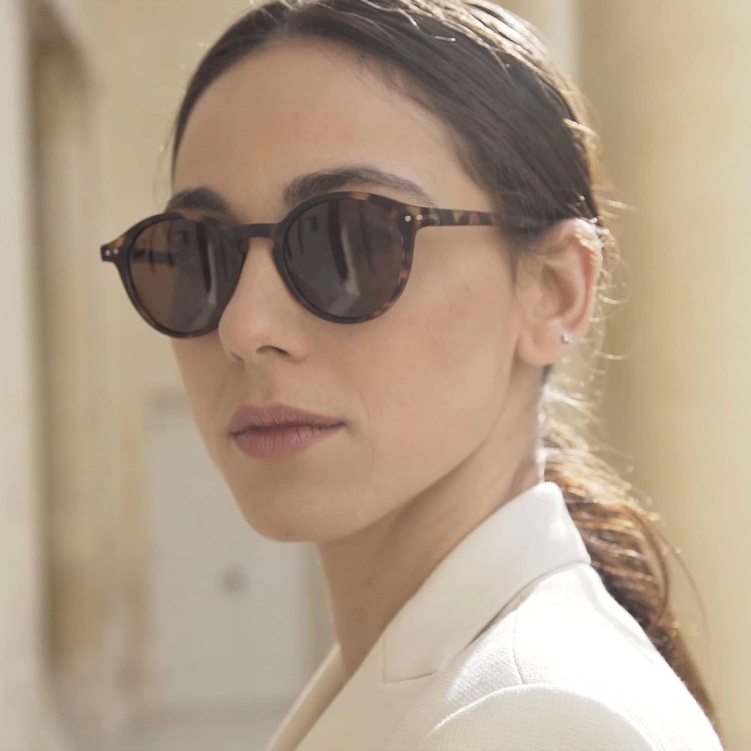 ZENOTTIC Sonnenbrille polarisiert rund UV400 Vintage Rahmen Herren Damen